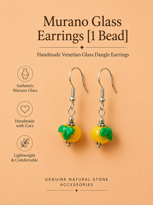 Handmade Murano Glass Dangle Earrings, Colorful Polka Dot Artisan Jewelry