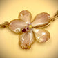 Bracelet made from real flowers, light brown rope