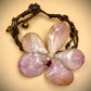 Bracelet made from real orchids, dark brown string