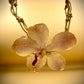 Bracelet made from real flowers, light brown rope