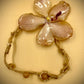Bracelet made from real flowers, light brown rope