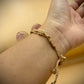 Bracelet made from real flowers, light brown rope