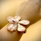 Bracelet made from real flowers, light brown rope