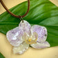 Pendant + necklace made from real orchids