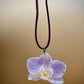 Pendant + necklace made from real orchids