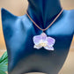 Pendant + necklace made from real orchids