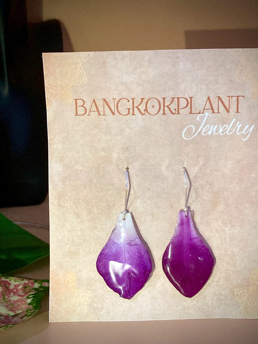 Orchid Petal Earrings made from real flowers
