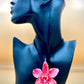 Pendant + rope necklace made from real flowers, red tone