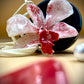 Pendant + rope necklace made from real orchids