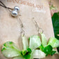 Earrings made from real flowers in green tones