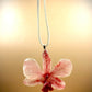 Pendant + rope necklace made from real orchids