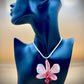 Pendant + rope necklace made from real orchids